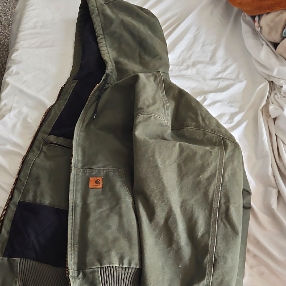 Carhartt Men's Green Hooded Jacket XXL